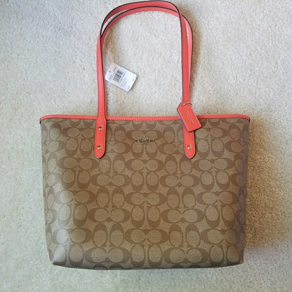 Coach Handbags - Coach tote bag f58292 bright orange